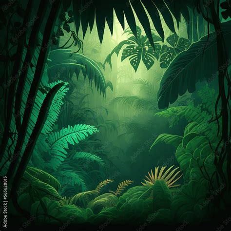 Tropical Jungle Background Stock Illustration Adobe Stock