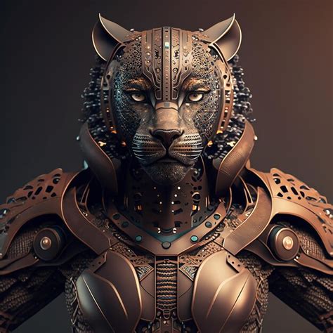 Premium Ai Image Jaguar In Cyberpunk Futuristic Robotic Metal Ancient