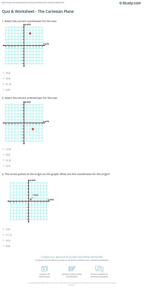 Cartesian Planes Worksheet