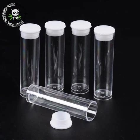 200pcs Clear Tube Transparnet Plastic Bead Containers With Lid For