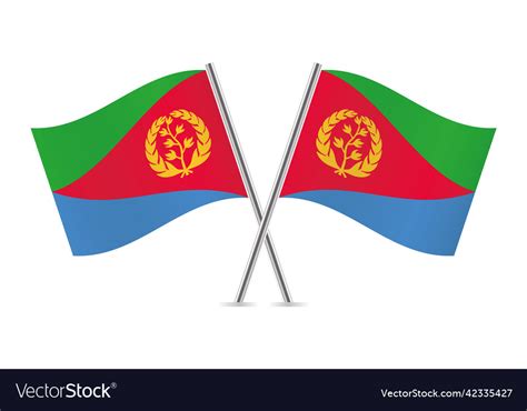 State Of Eritrea Crossed Flags Royalty Free Vector Image