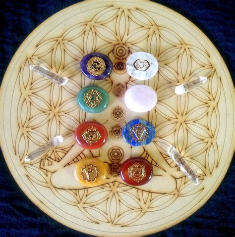 Set Gemas Gemoterapia Chakras Tabla Madera Puntas Envio Mercado