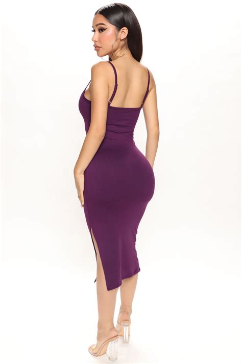 Janelle Midi Dress Eggplant Fashion Nova Dresses Fashion Nova