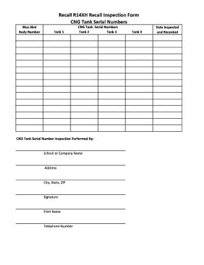 Fillable Online Recall R Xh Recall Inspection Form Fax Email Print