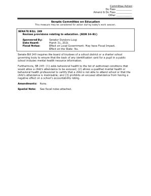 Fillable Online Bill Page For SB 249 Bill Page For SB 249 Fax Email