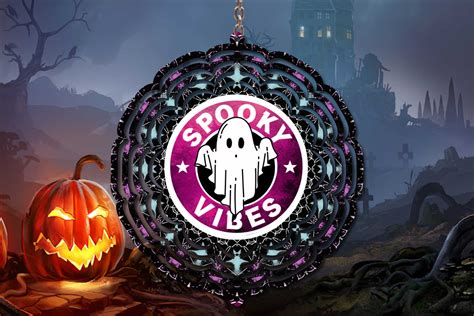 Spooky Vibes Halloween Wind Spinner Graphic By TCSP Designs Creative