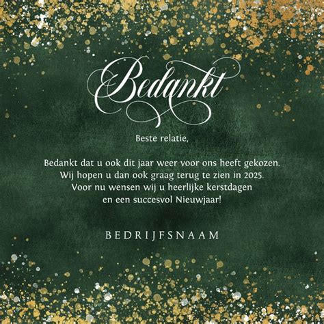 Zakelijke Kerstkaart Groen Goud Fijne Kaartje Go