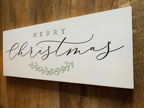 Merry Christmas Sign Wood Sign Christmas Home Decor Merry Etsy