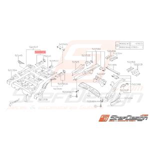 Longeron de Châssis Supérieur Arrière Origine Subaru WRX STI 2011