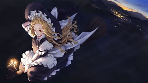 Apron Blonde Hair Bow Braids Clouds Dress Dtvisu Hat Kirisame Marisa