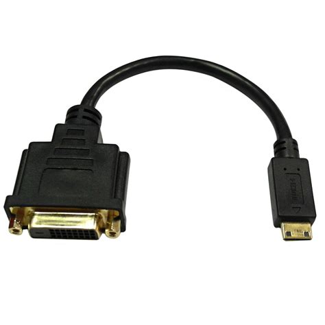 6 inch Mini-HDMI Male to DVI Female - Black