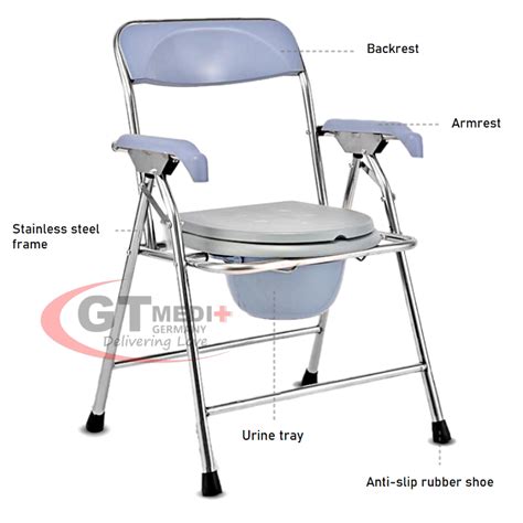 Gt Medit Germany Aluminium Foldable Commode Chair Bath Shower Seat