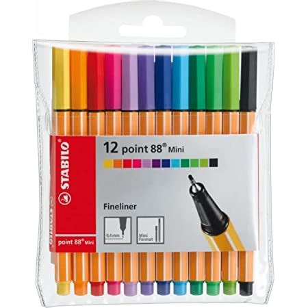 Stabilo Point Fineliner Wallet Of Assorted Colours Amazon