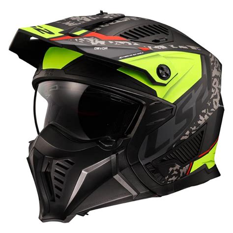 Casque OF606 DRIFTER DEVOR LS2 Noir Mat Jaune Fluo MAXXESS FR Casque Jet