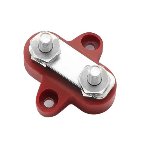 BUS BAR TERMINAL Block Heavy Duty Dual M6 Power Distribution Stud Red