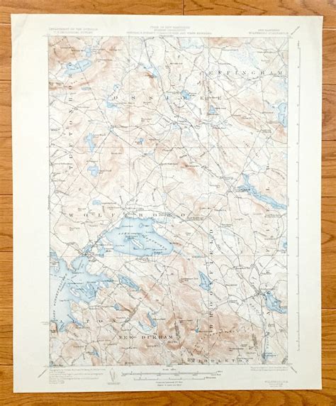 Antique Lake Winnipesaukee New Hampshire 1928 Us Geological Survey