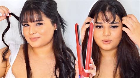 How To Style Fringe Bangs Curl And Straighten Hair With A Flat Iron You