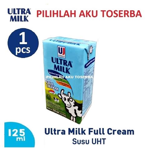 Jual Susu Ultra FULL CREAM 125 Ml HARGA SATUAN Shopee Indonesia