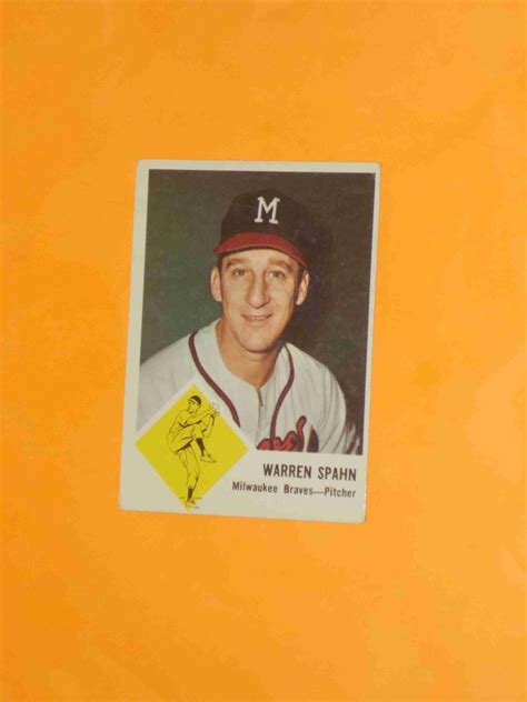 Sportlots Auctions 1963 Fleer Warren Spahn 45 Milwaukee Braves