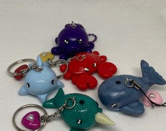 Clay Sea Creatures Charms Etsy