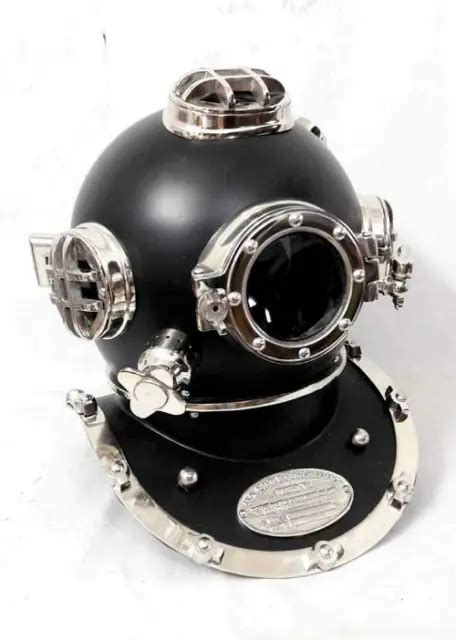 Casque De Plong E Noir Deep Sea Scuba Boston Us Navy Mark V Maritime