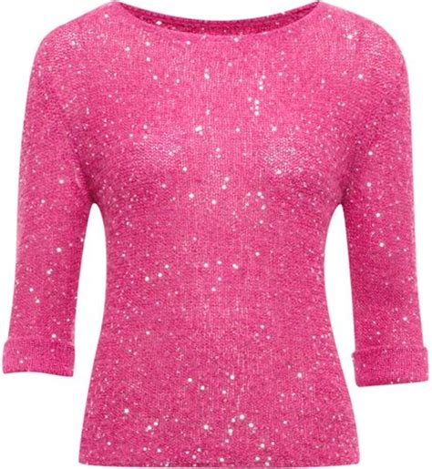 Therapy Sparkle Sequin Fine Knit Jumper In Pink Lyst