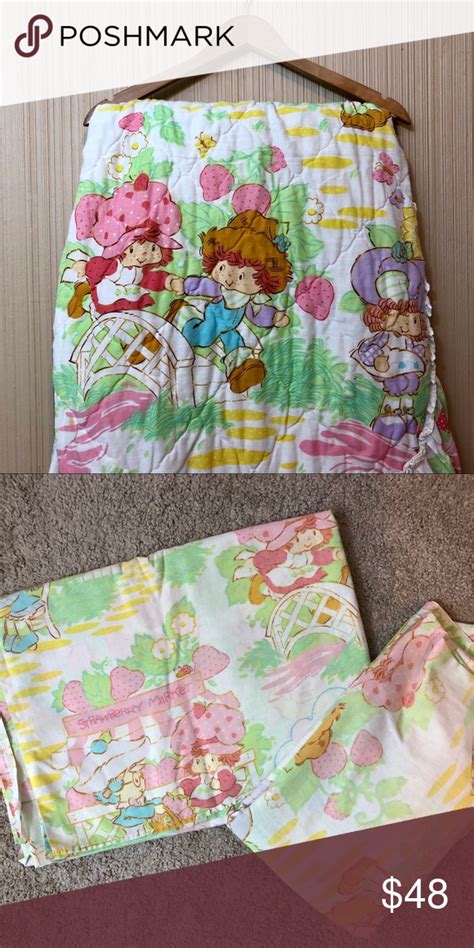 Vintage 80s Strawberry Shortcake Twin Bedding Set