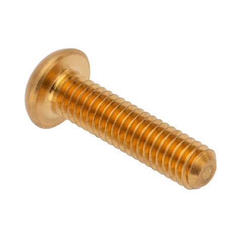 M4 X 07 X 16 Button Head Socket Screw Brass Usa Ampg Shoulder