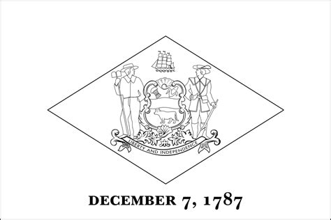 Delaware State Flag Coloring Page