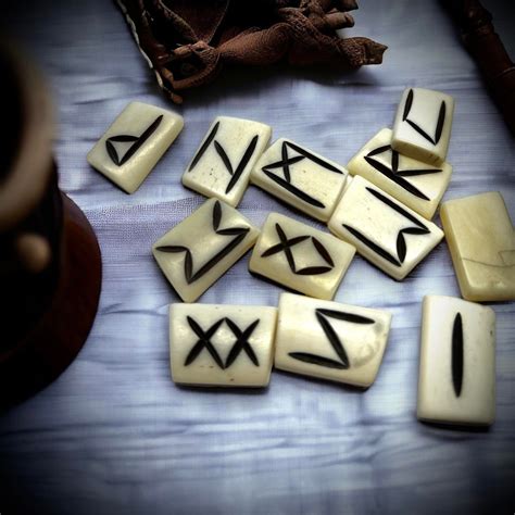 Real Water Buffalo Bone Rune Set Oracle Game Curiosity Oddity Unique