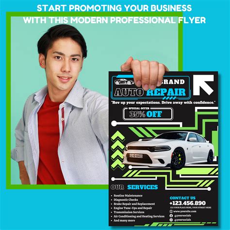 Auto Repair Shop Flyer Template Editable Digital Instant Download