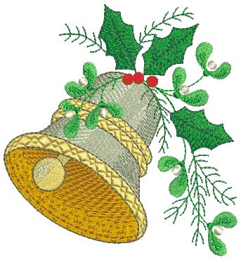 Christmas Bell Machine Embroidery Design Sku