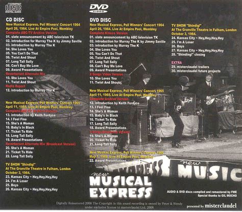 The Beatles Nme Poll Winners Concert 1 Cd 1 Dvd Set