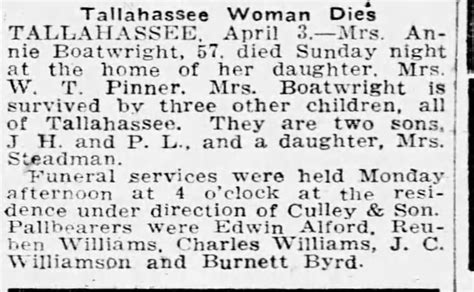 Obituary For Annie Boatwright