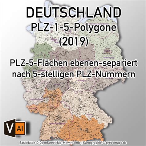 Postleitzahlenkarte Deutschland Vektor Illustrator