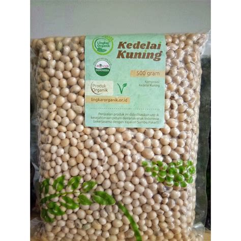 Jual Kacang Kedelai Kuning 500 Gram Organik Lingkar Organik Shopee