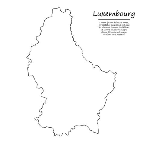 Einfach Gliederung Karte Von Luxemburg Silhouette Im Skizzieren Linie