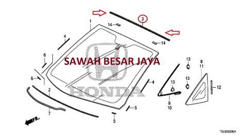 Jual Karet Molding List Lis Kaca Besar Depan Bagian Atas Honda Jazz S