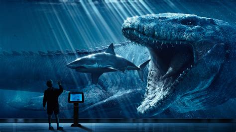 Jurassic World - Mosasaurus' underwater feeding [3840x2160] : r/wallpapers