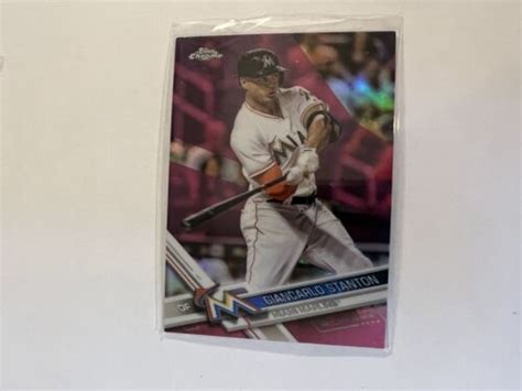 2017 Topps Chrome Pink Refractor 155 Giancarlo Stanton For Sale