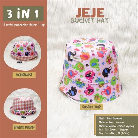 Jual Topi Bucket Anak Bayi Bolak Balik 1 5yo Bucket Hat 3in1 Original