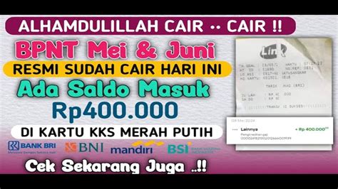 Bpnt Bulan Mei Kapan Cair Dan Tanggal Berapa Cek Status Penerima