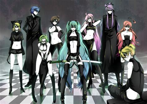 Hatsune Miku Kagamine Rin Kagamine Len Megurine Luka Kaito And 4 More Vocaloid Drawn By