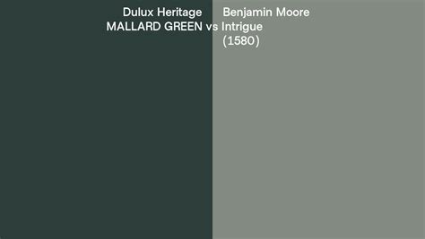 Dulux Heritage MALLARD GREEN Vs Benjamin Moore Intrigue 1580 Side By