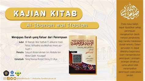 Kajian Fiqh Wanita Kitab Al Ibanah Wal Ifadhoh Pertemuan Forsika