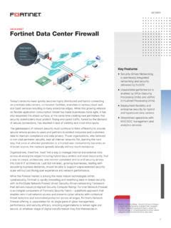 Fortinet Data Center Firewall Data Sheet Fortinet Data Center