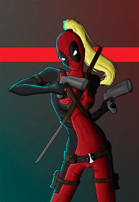 Lady Deadpool Coloured By Shortfocus On Deviantart