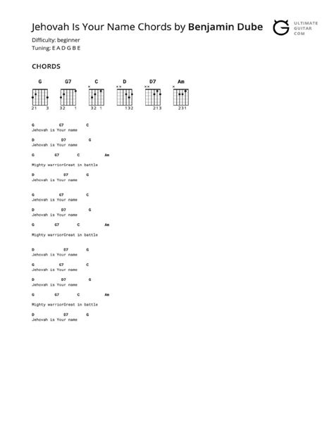 Jehovah Is Your Name Chords | PDF