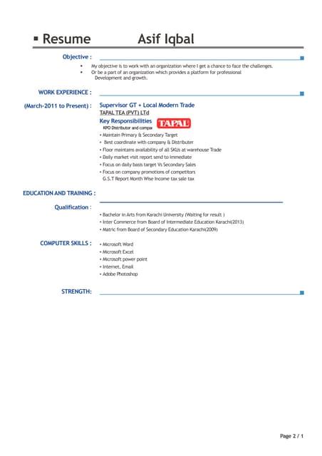 Asif Resume 2 Pdf