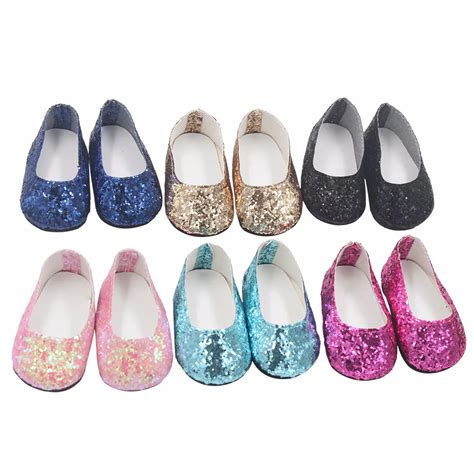 Doll Shoes Glitter Dress Shoe For 18 Inch For Our Generation American